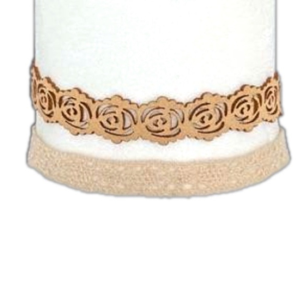 2 Choker Necklaces 16” Rose Pattern & Crocheted